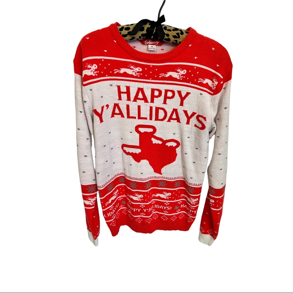 Texas Christmas Sweater- Ugly - Texas Humor Happy Y’allidays